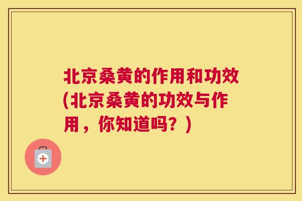 北京桑黄的作用和功效(北京桑黄的功效与作用,你知道吗?) 北京桑黄的作用和功效(北京桑黄的功效与作用,你知道吗?)