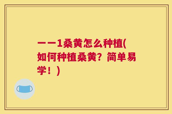 一一1桑黄怎么种植(如何种植桑黄?简单易学!) 一一1桑黄怎么种植(如何种植桑黄?简单易学!)