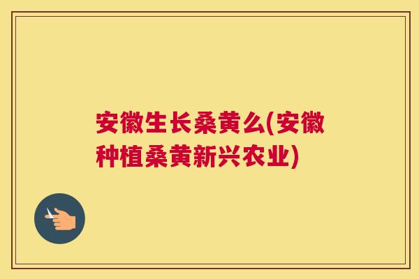 安徽生长桑黄么(安徽种植桑黄新兴农业) 安徽生长桑黄么(安徽种植桑黄新兴农业)