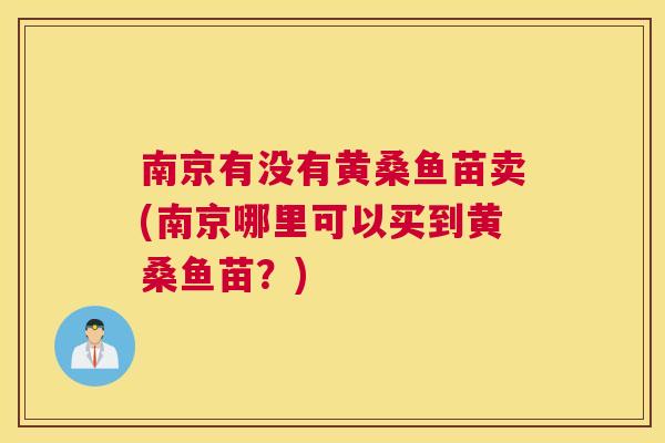 南京有没有黄桑鱼苗卖(南京哪里可以买到黄桑鱼苗?) 南京有没有黄桑鱼苗卖(南京哪里可以买到黄桑鱼苗?)