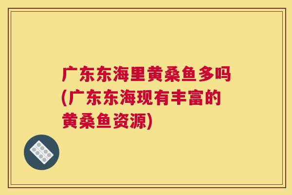 广东东海里黄桑鱼多吗(广东东海现有丰富的黄桑鱼资源) 广东东海里黄桑鱼多吗(广东东海现有丰富的黄桑鱼资源)