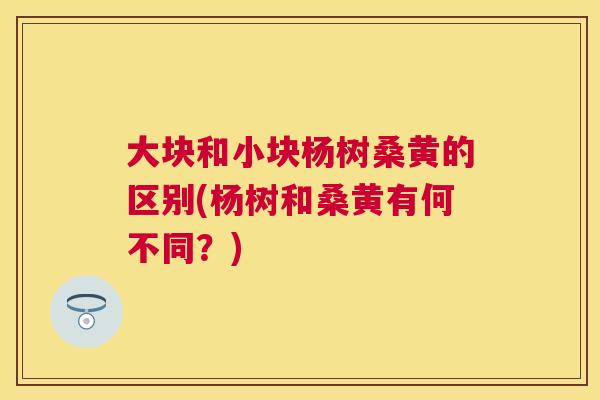 大块和小块杨树桑黄的区别(杨树和桑黄有何不同?) 大块和小块杨树桑黄的区别(杨树和桑黄有何不同?)