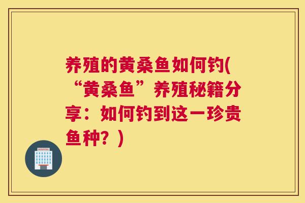 养殖的黄桑鱼如何钓(“黄桑鱼”养殖秘籍分享:如何钓到这一珍贵鱼种?) 养殖的黄桑鱼如何钓(“黄桑鱼”养殖秘籍分享:如何钓到这一珍贵鱼种?)
