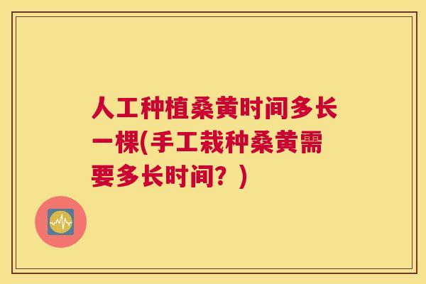 人工种植桑黄时间多长一棵(手工栽种桑黄需要多长时间?) 人工种植桑黄时间多长一棵(手工栽种桑黄需要多长时间?)