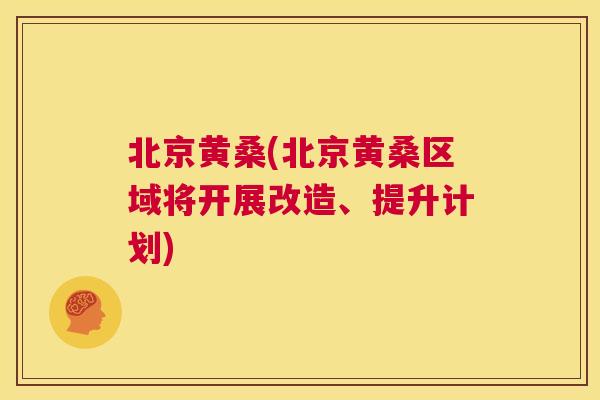 北京黄桑(北京黄桑区域将开展改造、提升计划) 北京黄桑(北京黄桑区域将开展改造、提升计划)