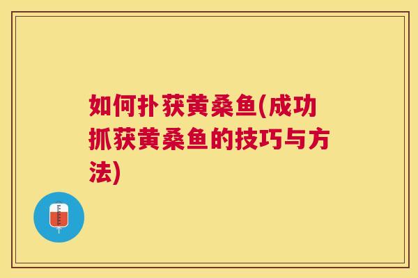 如何扑获黄桑鱼(成功抓获黄桑鱼的技巧与方法)