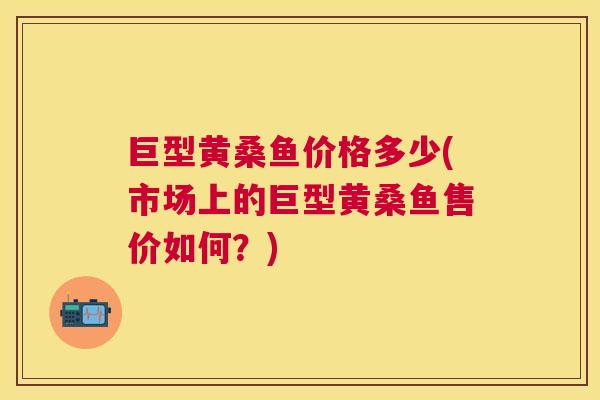 巨型黄桑鱼价格多少(市场上的巨型黄桑鱼售价如何？)