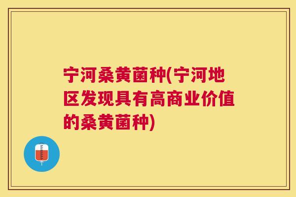 宁河桑黄菌种(宁河地区发现具有高商业价值的桑黄菌种)