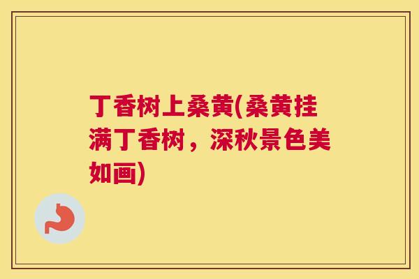 丁香树上桑黄(桑黄挂满丁香树,深秋景色美如画) 丁香树上桑黄(桑黄挂满丁香树,深秋景色美如画)
