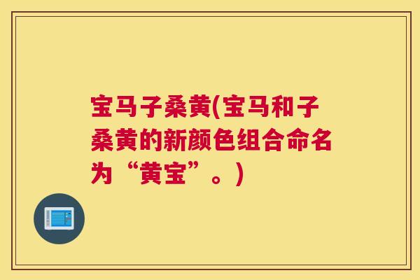 宝马子桑黄(宝马和子桑黄的新颜色组合命名为“黄宝”。)