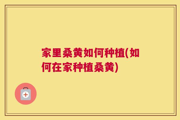 家里桑黄如何种植(如何在家种植桑黄)