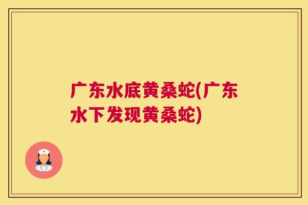 广东水底黄桑蛇(广东水下发现黄桑蛇)