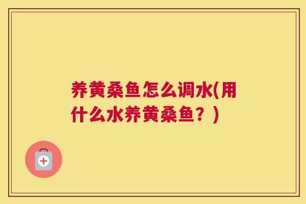 养黄桑鱼怎么调水(用什么水养黄桑鱼?) 养黄桑鱼怎么调水(用什么水养黄桑鱼?)