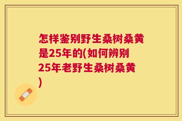 怎样鉴别野生桑树桑黄是25年的(如何辨别25年老野生桑树桑黄) 怎样鉴别野生桑树桑黄是25年的(如何辨别25年老野生桑树桑黄)