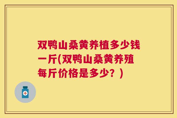 双鸭山桑黄养植多少钱一斤(双鸭山桑黄养殖每斤价格是多少?) 双鸭山桑黄养植多少钱一斤(双鸭山桑黄养殖每斤价格是多少?)
