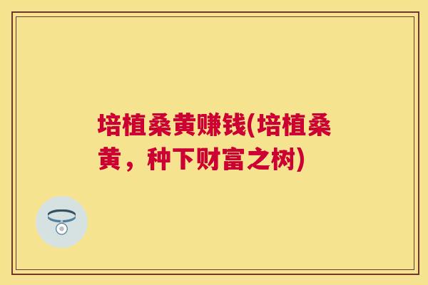 培植桑黄赚钱(培植桑黄,种下财富之树) 培植桑黄赚钱(培植桑黄,种下财富之树)