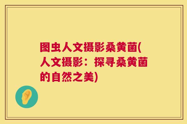图虫人文摄影桑黄菌(人文摄影:探寻桑黄菌的自然之美) 图虫人文摄影桑黄菌(人文摄影:探寻桑黄菌的自然之美)