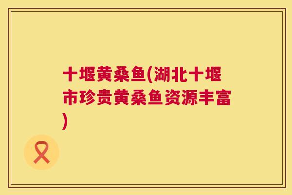 十堰黄桑鱼(湖北十堰市珍贵黄桑鱼资源丰富) 十堰黄桑鱼(湖北十堰市珍贵黄桑鱼资源丰富)
