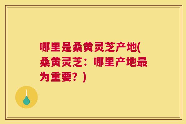 哪里是桑黄灵芝产地(桑黄灵芝:哪里产地为重要?) 哪里是桑黄灵芝产地(桑黄灵芝:哪里产地为重要?)