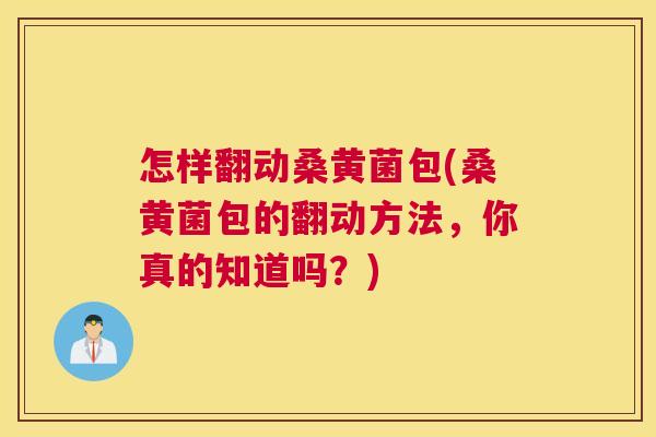 怎样翻动桑黄菌包(桑黄菌包的翻动方法,你真的知道吗?) 怎样翻动桑黄菌包(桑黄菌包的翻动方法,你真的知道吗?)