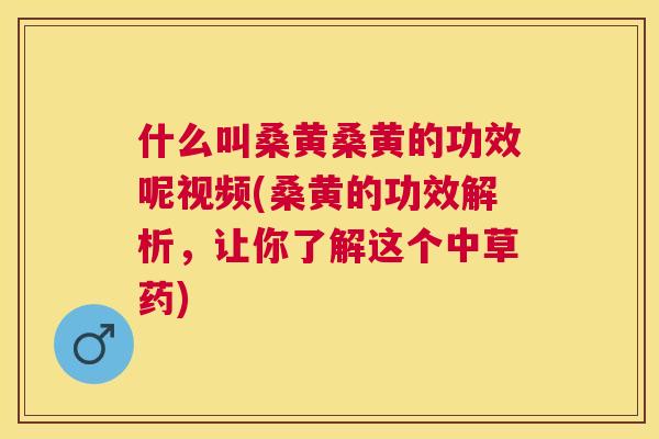 什么叫桑黄桑黄的功效呢视频(桑黄的功效解析,让你了解这个中草药) 什么叫桑黄桑黄的功效呢视频(桑黄的功效解析,让你了解这个中草药)