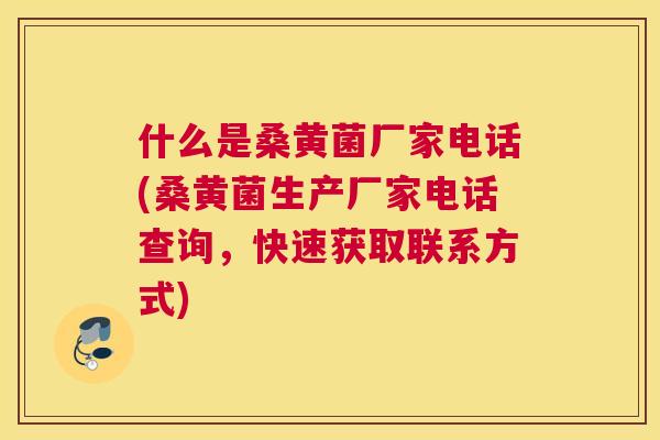 什么是桑黄菌厂家电话(桑黄菌生产厂家电话查询,快速获取联系方式) 什么是桑黄菌厂家电话(桑黄菌生产厂家电话查询,快速获取联系方式)