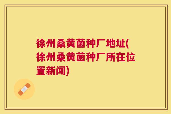 徐州桑黄菌种厂地址(徐州桑黄菌种厂所在位置新闻)