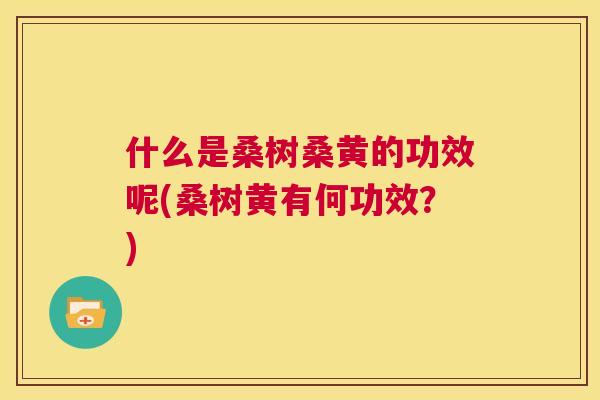 什么是桑树桑黄的功效呢(桑树黄有何功效?) 什么是桑树桑黄的功效呢(桑树黄有何功效?)