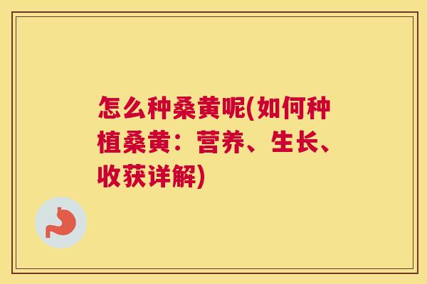 怎么种桑黄呢(如何种植桑黄:营养、生长、收获详解) 怎么种桑黄呢(如何种植桑黄:营养、生长、收获详解)