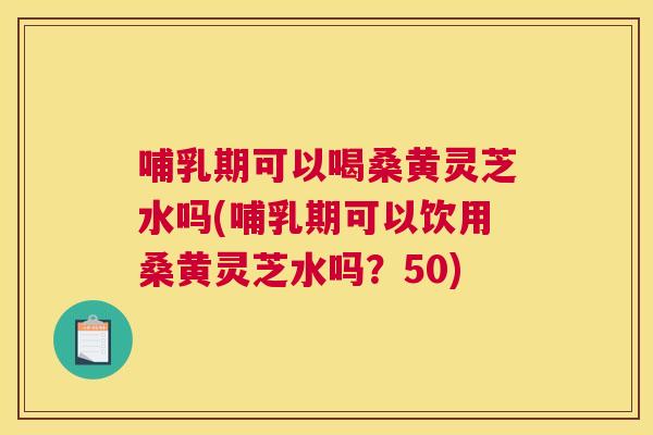 哺乳期可以喝桑黄灵芝水吗(哺乳期可以饮用桑黄灵芝水吗？50)