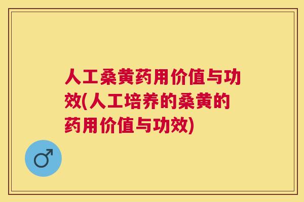 人工桑黄药用价值与功效(人工培养的桑黄的药用价值与功效)