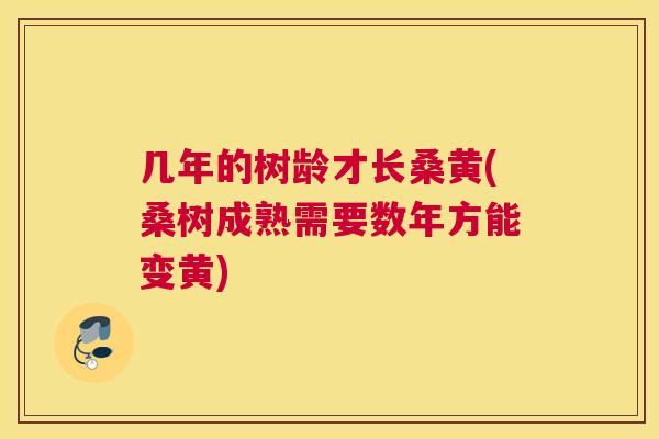 几年的树龄才长桑黄(桑树成熟需要数年方能变黄) 几年的树龄才长桑黄(桑树成熟需要数年方能变黄)