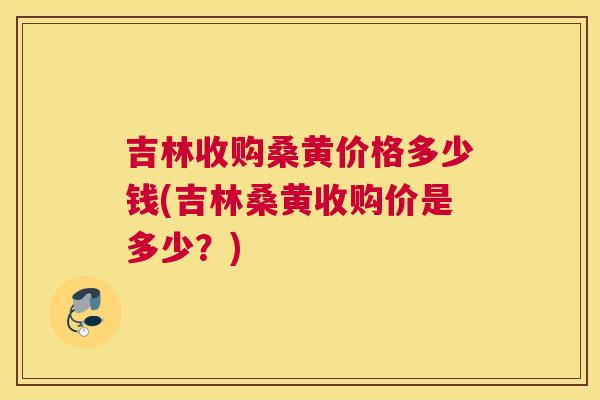 吉林收购桑黄价格多少钱(吉林桑黄收购价是多少？)