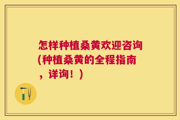 怎样种植桑黄欢迎咨询(种植桑黄的全程指南,详询!) 怎样种植桑黄欢迎咨询(种植桑黄的全程指南,详询!)