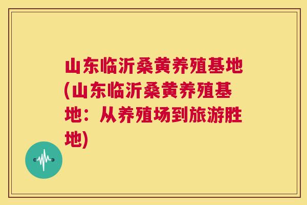 山东临沂桑黄养殖基地(山东临沂桑黄养殖基地：从养殖场到旅游胜地)