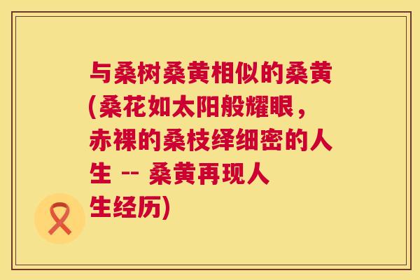 与桑树桑黄相似的桑黄(桑花如太阳般耀眼,赤裸的桑枝绎细密的人生 -- 桑黄再现人生经历) 与桑树桑黄相似的桑黄(桑花如太阳般耀眼,赤裸的桑枝绎细密的人生 -- 桑黄再现人生经历)