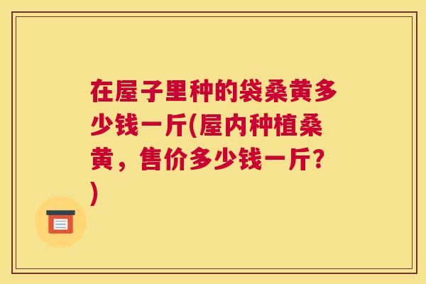 在屋子里种的袋桑黄多少钱一斤(屋内种植桑黄,售价多少钱一斤?) 在屋子里种的袋桑黄多少钱一斤(屋内种植桑黄,售价多少钱一斤?)