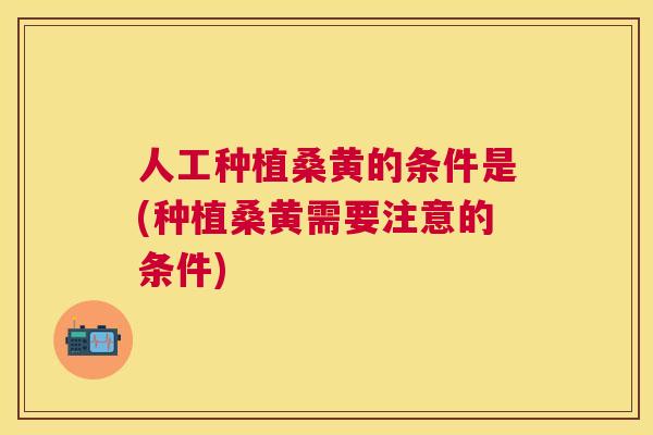 人工种植桑黄的条件是(种植桑黄需要注意的条件) 人工种植桑黄的条件是(种植桑黄需要注意的条件)