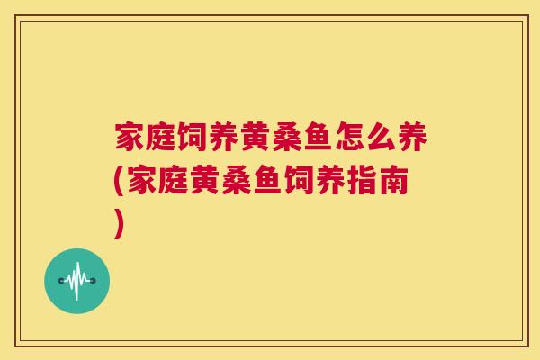 家庭饲养黄桑鱼怎么养(家庭黄桑鱼饲养指南) 家庭饲养黄桑鱼怎么养(家庭黄桑鱼饲养指南)