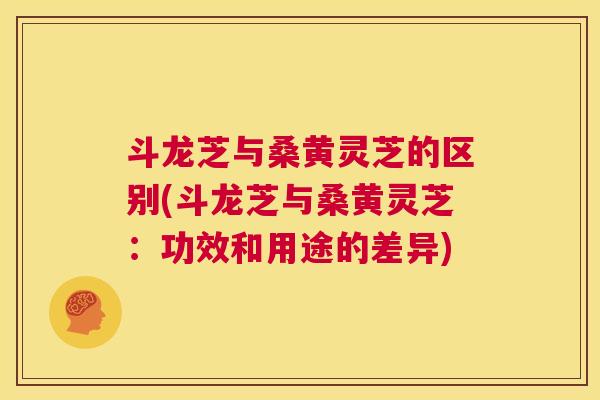 斗龙芝与桑黄灵芝的区别(斗龙芝与桑黄灵芝:功效和用途的差异) 斗龙芝与桑黄灵芝的区别(斗龙芝与桑黄灵芝:功效和用途的差异)
