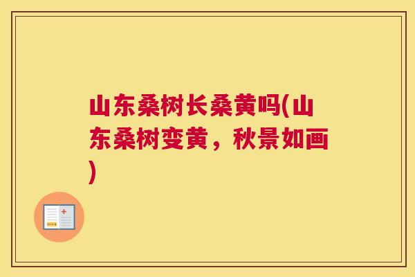 山东桑树长桑黄吗(山东桑树变黄,秋景如画) 山东桑树长桑黄吗(山东桑树变黄,秋景如画)