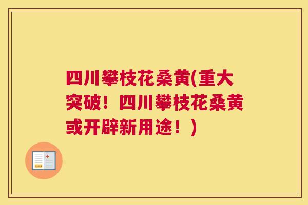 四川攀枝花桑黄(重大突破!四川攀枝花桑黄或开辟新用途!) 四川攀枝花桑黄(重大突破!四川攀枝花桑黄或开辟新用途!)