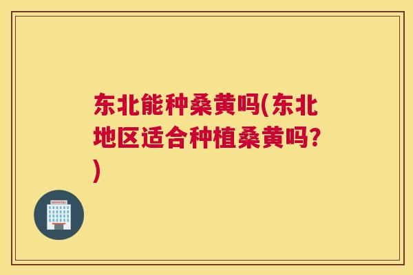 东北能种桑黄吗(东北地区适合种植桑黄吗?) 东北能种桑黄吗(东北地区适合种植桑黄吗?)