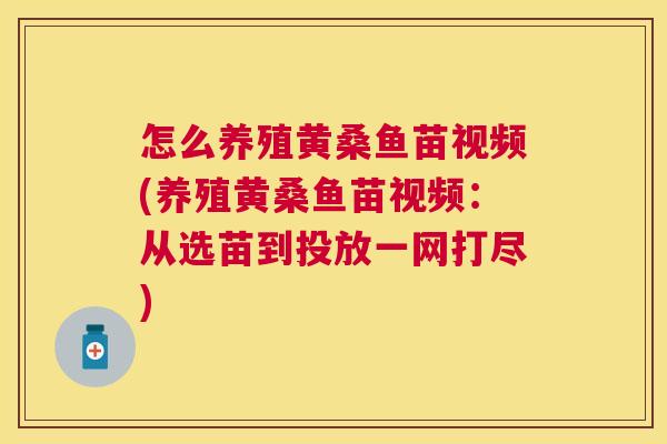 怎么养殖黄桑鱼苗视频(养殖黄桑鱼苗视频:从选苗到投放一网打尽) 怎么养殖黄桑鱼苗视频(养殖黄桑鱼苗视频:从选苗到投放一网打尽)