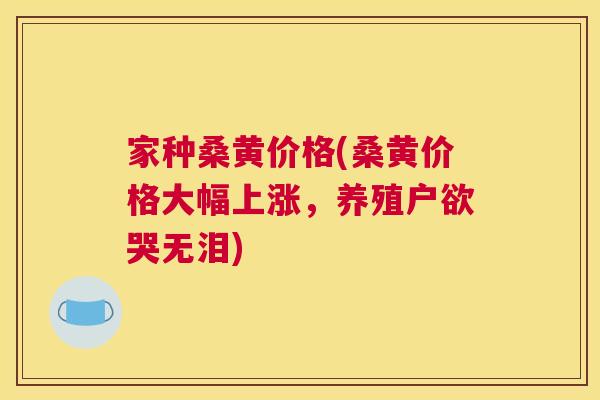 家种桑黄价格(桑黄价格大幅上涨,养殖户欲哭无泪) 家种桑黄价格(桑黄价格大幅上涨,养殖户欲哭无泪)