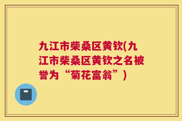九江市柴桑区黄钦(九江市柴桑区黄钦之名被誉为“菊花富翁”) 九江市柴桑区黄钦(九江市柴桑区黄钦之名被誉为“菊花富翁”)