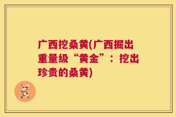 广西挖桑黄(广西掘出重量级“黄金”:挖出珍贵的桑黄) 广西挖桑黄(广西掘出重量级“黄金”:挖出珍贵的桑黄)