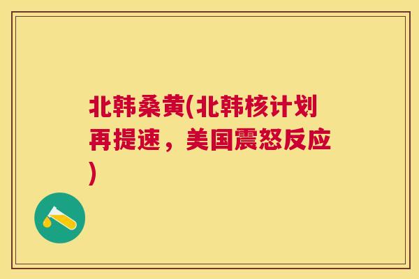 北韩桑黄(北韩核计划再提速,美国震怒反应) 北韩桑黄(北韩核计划再提速,美国震怒反应)