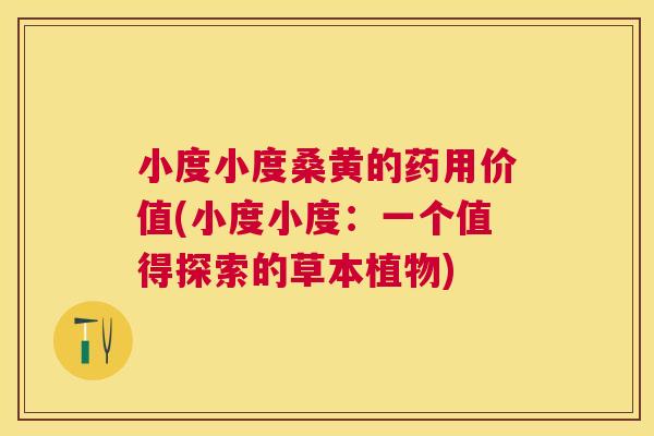 小度小度桑黄的药用价值(小度小度:一个值得探索的草本植物) 小度小度桑黄的药用价值(小度小度:一个值得探索的草本植物)