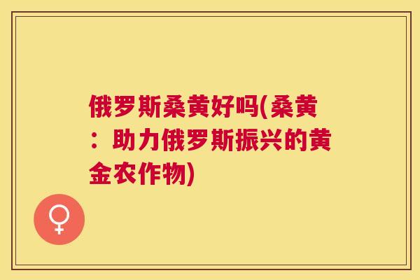 俄罗斯桑黄好吗(桑黄:助力俄罗斯振兴的黄金农作物) 俄罗斯桑黄好吗(桑黄:助力俄罗斯振兴的黄金农作物)